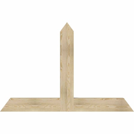 Ekena Millwork Portland Rough Sawn Timber Gable Bracket, Douglas Fir, 60"W x 40"H x 4"D x 6"F, 16/12 Pitch GBW060X40X0406POR00RDF